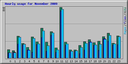 Hourly usage for November 2009