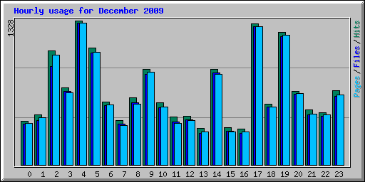 Hourly usage for December 2009