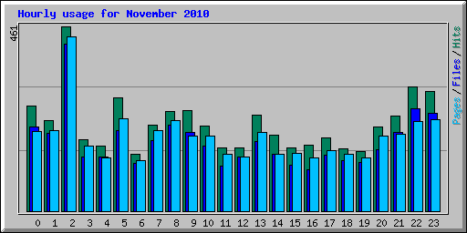 Hourly usage for November 2010