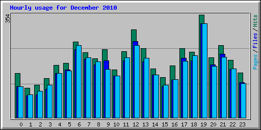 Hourly usage for December 2010